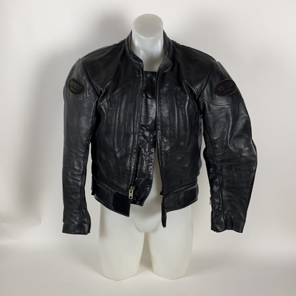 VTG Vanson MK2 Sportrider Motorcycle Heavyweight Black Leather Jacket 40.